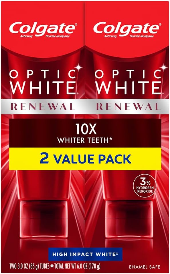 colgate 高露洁 optic white renewal 牙齿亮白牙膏,含氟,3% 过氧化氢